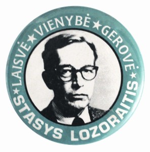 1993 m. Kandidato į  LR prezidentus  Stasio Lozoraičio  rinkimų štabo  ženklelis